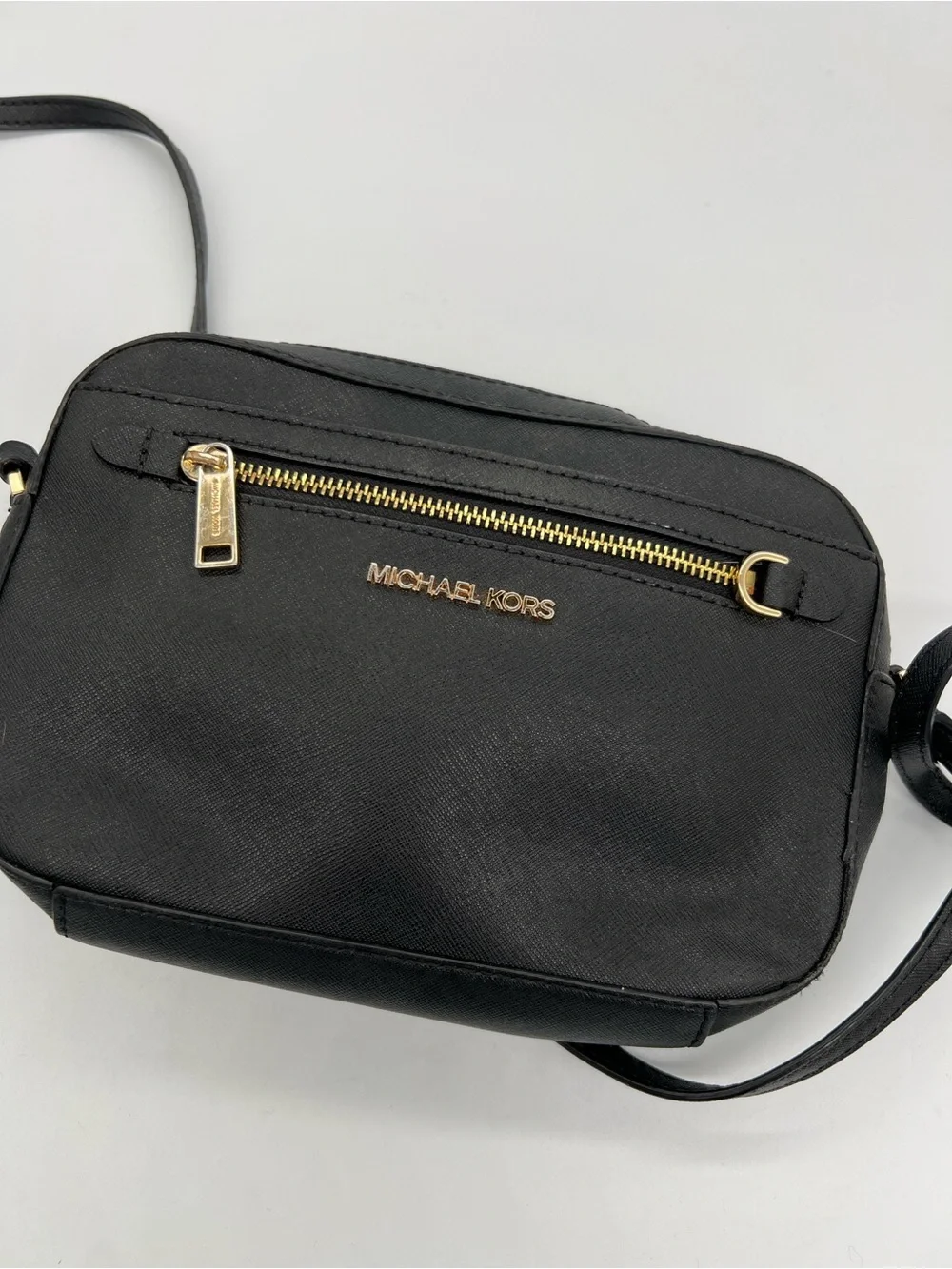 Michael Kors Black leather Crossbody with Gold Hardware